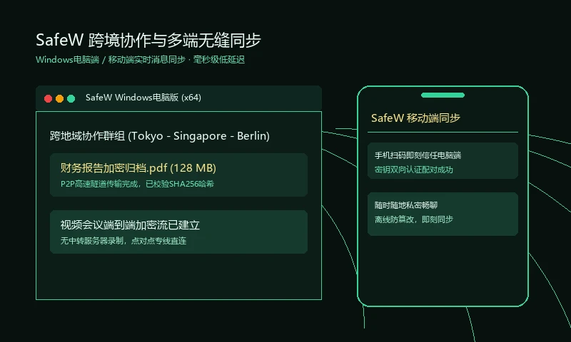SafeW 跨境协作与多端无缝同步
